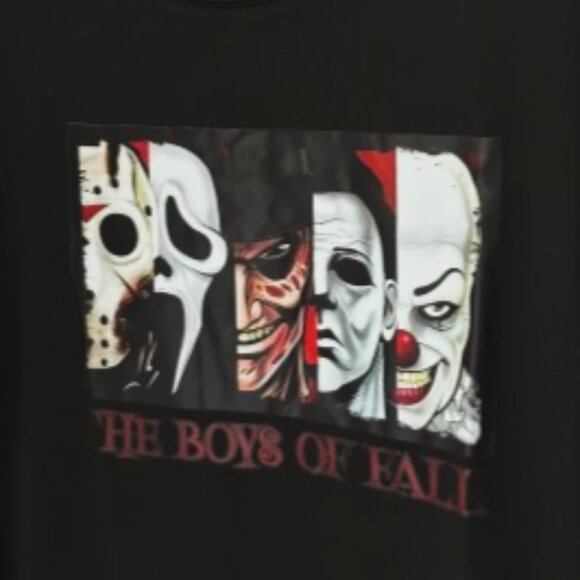 "THE BOYS OF FALL" Horror Graphic Movie Boys Stretch T Shirt Men's Size Large - Picture 2 of 5